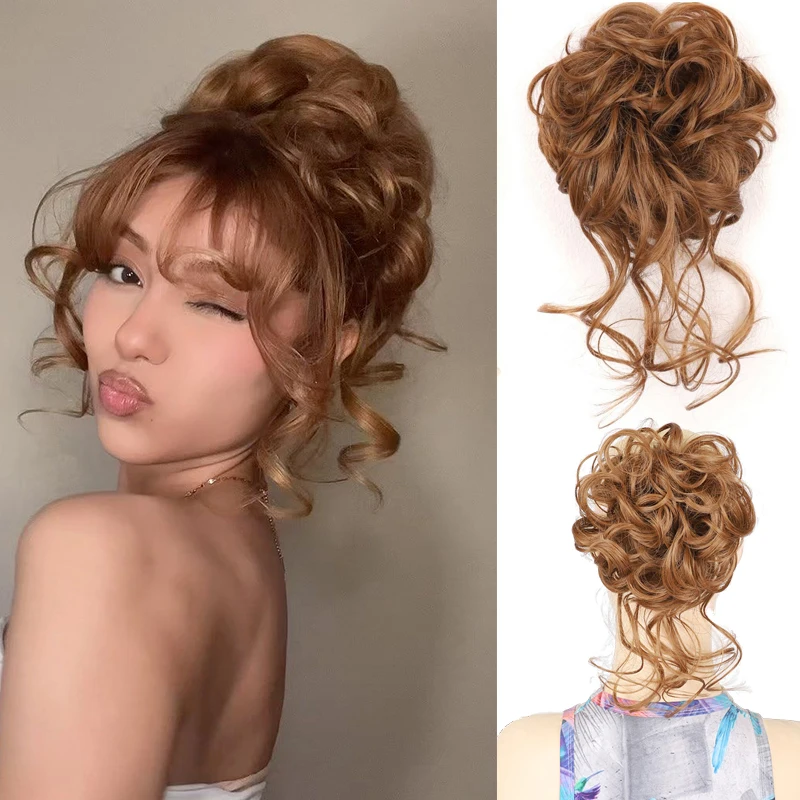 

Messy Wave Curly Hair Bun Extensions Synthetic Claw Clip Curly Buns Hair Piece for Women Tousled Updo Chignon Bun Hair Pieces