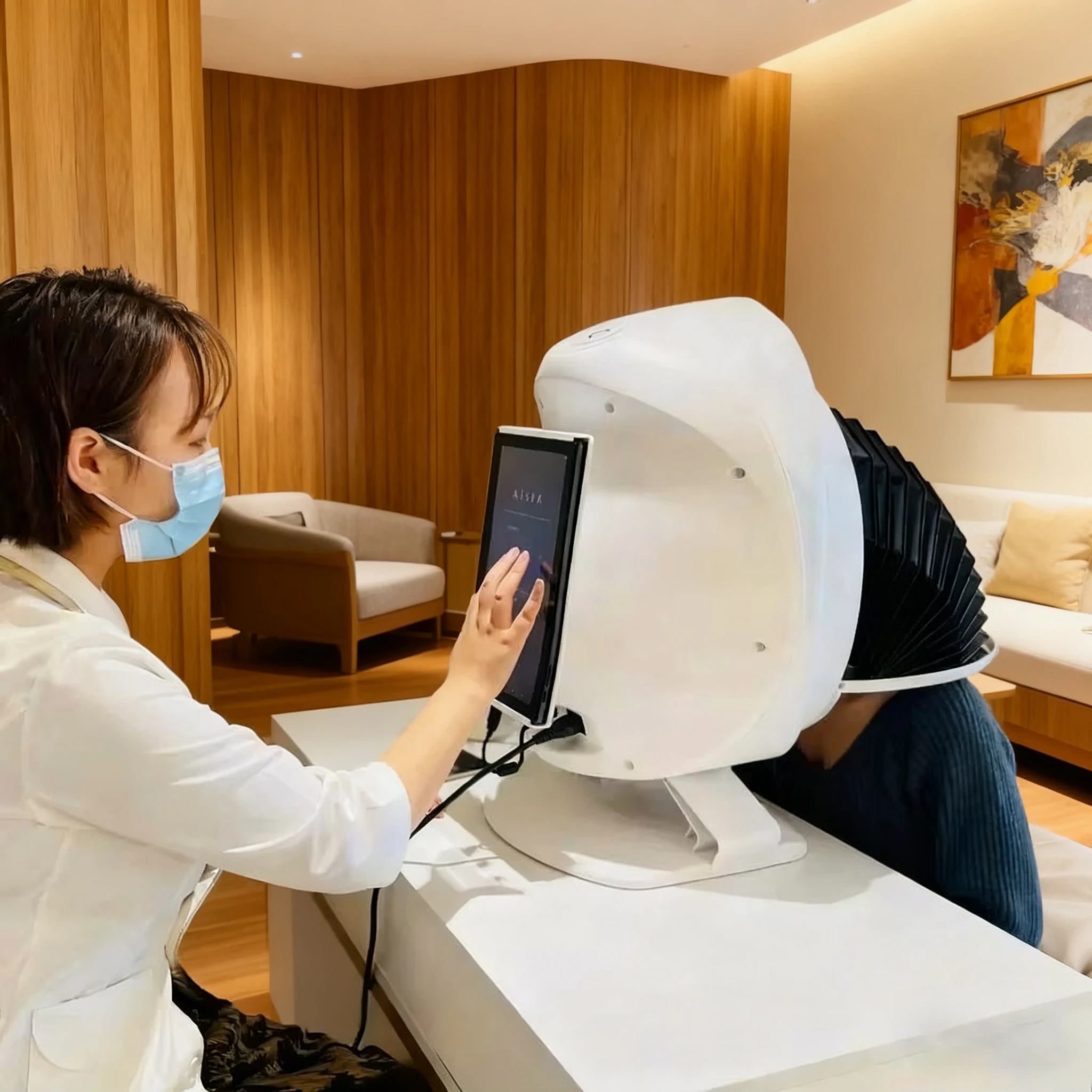 15,6-inch touchscreen 3D AI-huidscannermachine - Klantvisualisatie Magische spiegel voor poriën, rimpels, vocht en pigmentanalyse