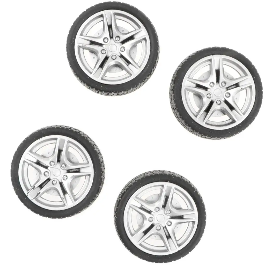 4 pezzi di auto da turismo pneumatici in gomma da 48 mm ruota per auto da corsa auto robot RC fai da te