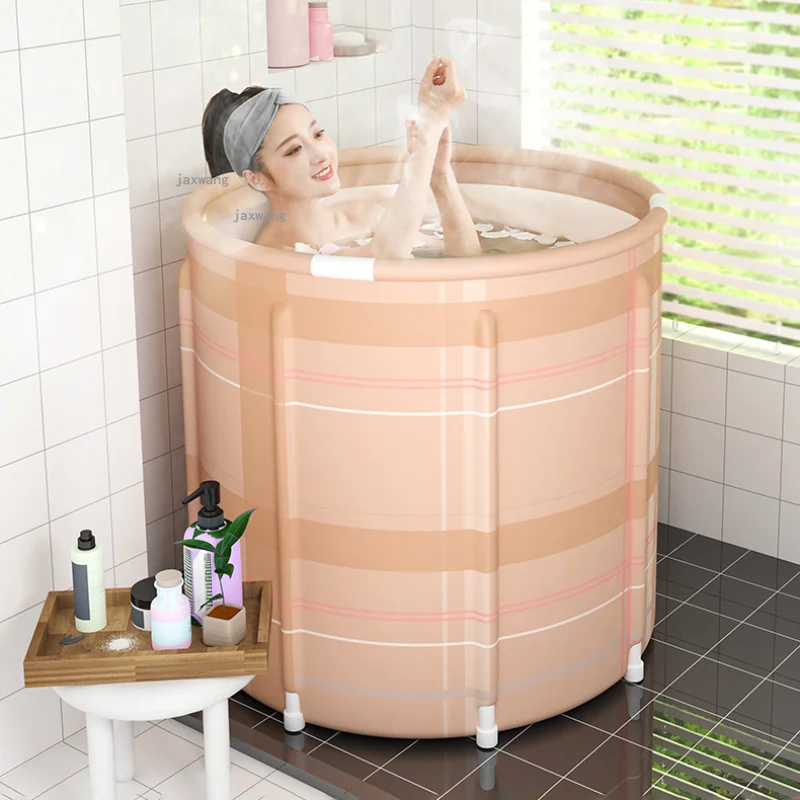 

Simple Home Full-body Round Bathtubs Foldable Adult Bath Bucket Rental Room Swimming Pool Portable Travel Bath Barrel Artifact