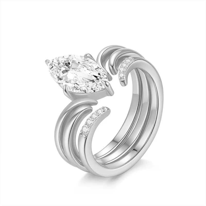 

ZFSILVER s925 Серебряный Модный Роскошный Модный Цвет D Муассанит Глаз Wear 3 Кольца Для Подвесок Женщин Свадебная Вечеринка Ювелирные Изделия Подарок R21371