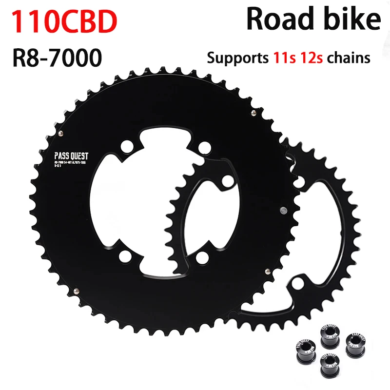 110BCD dual disc 46-33T/50-34T/52-36T/53-39T/56-42T road bike for 105 Ultra R7000 R8000 2x11 12 speed crank set bike chain