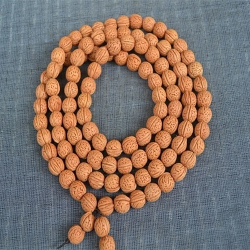 - , Dense- And- 108 Small Walnuts, Walnut Bracelet With Brain-Patterned Walnu