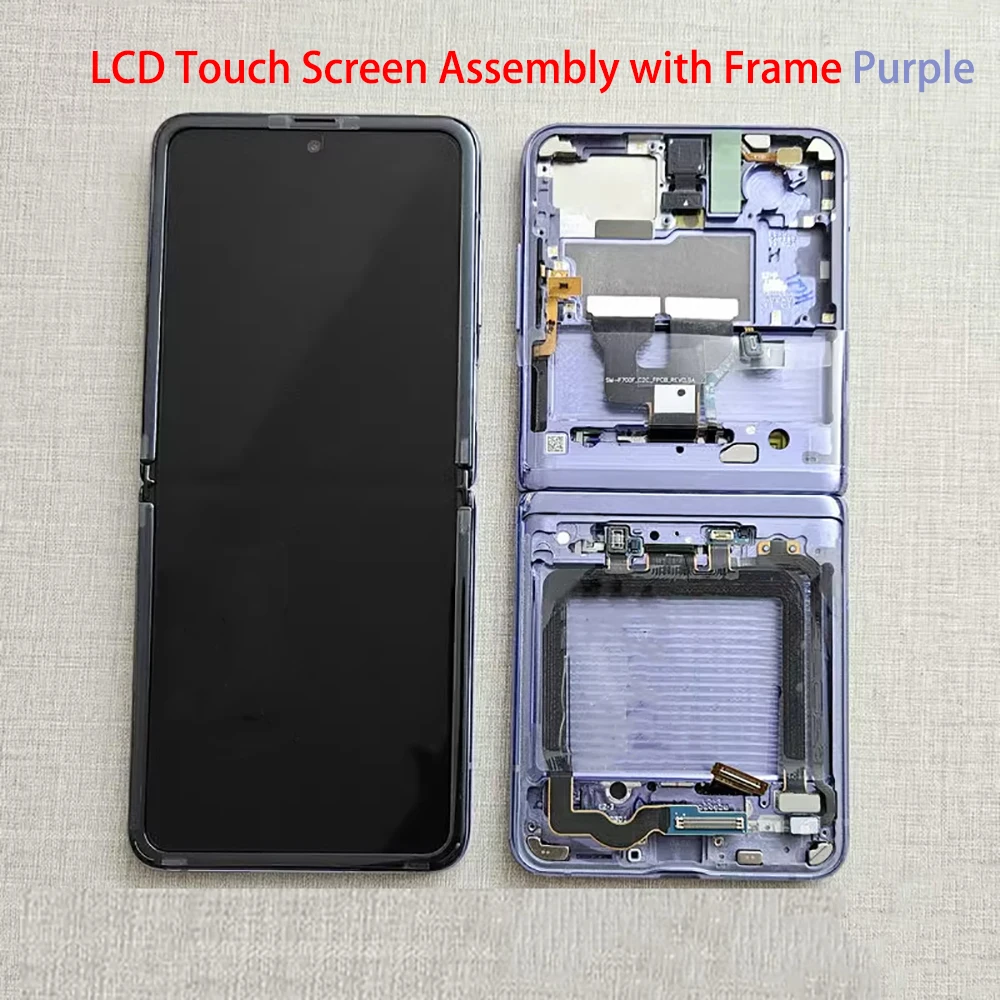 New Main LCD Digitizer Touch Screen Assembly Inner Display with Frame For Samsung Z Flip 1 4G F700U F700F F7000 F700