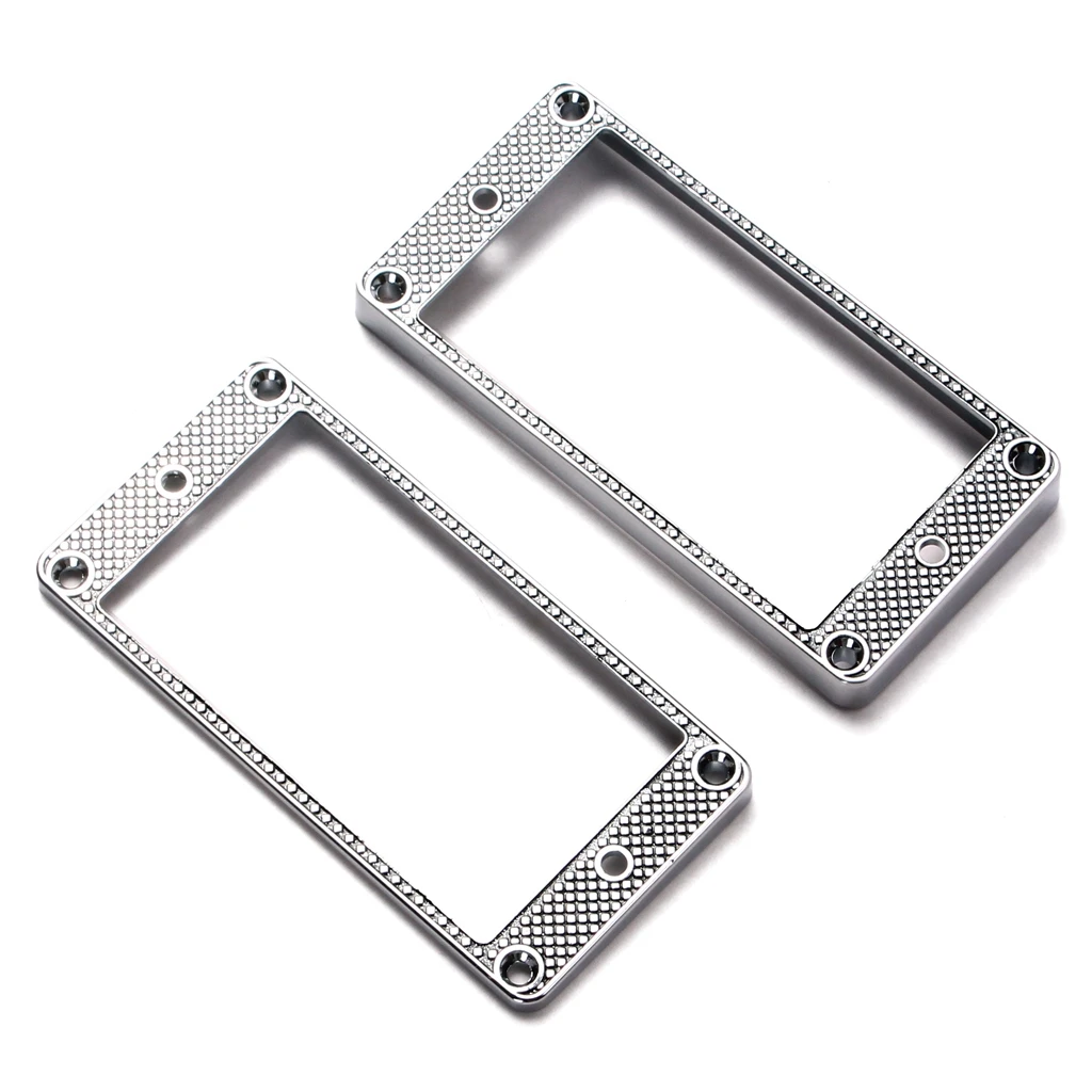 SLQZT 2Pcs Humbucker Pickup Ring Metal Curved Bottom Frame for LP Parts
