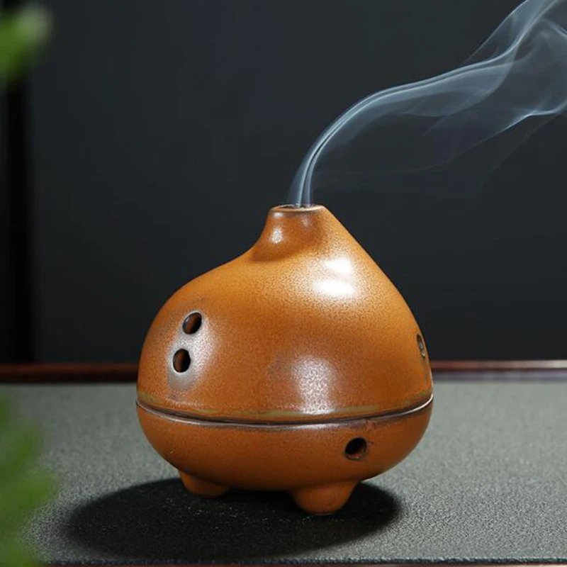 Ceramic Aromatherapy Burner Household Living Room Sandalwood Wormwood Incense Holder Tea Ceremony Incense Burner Home Decor