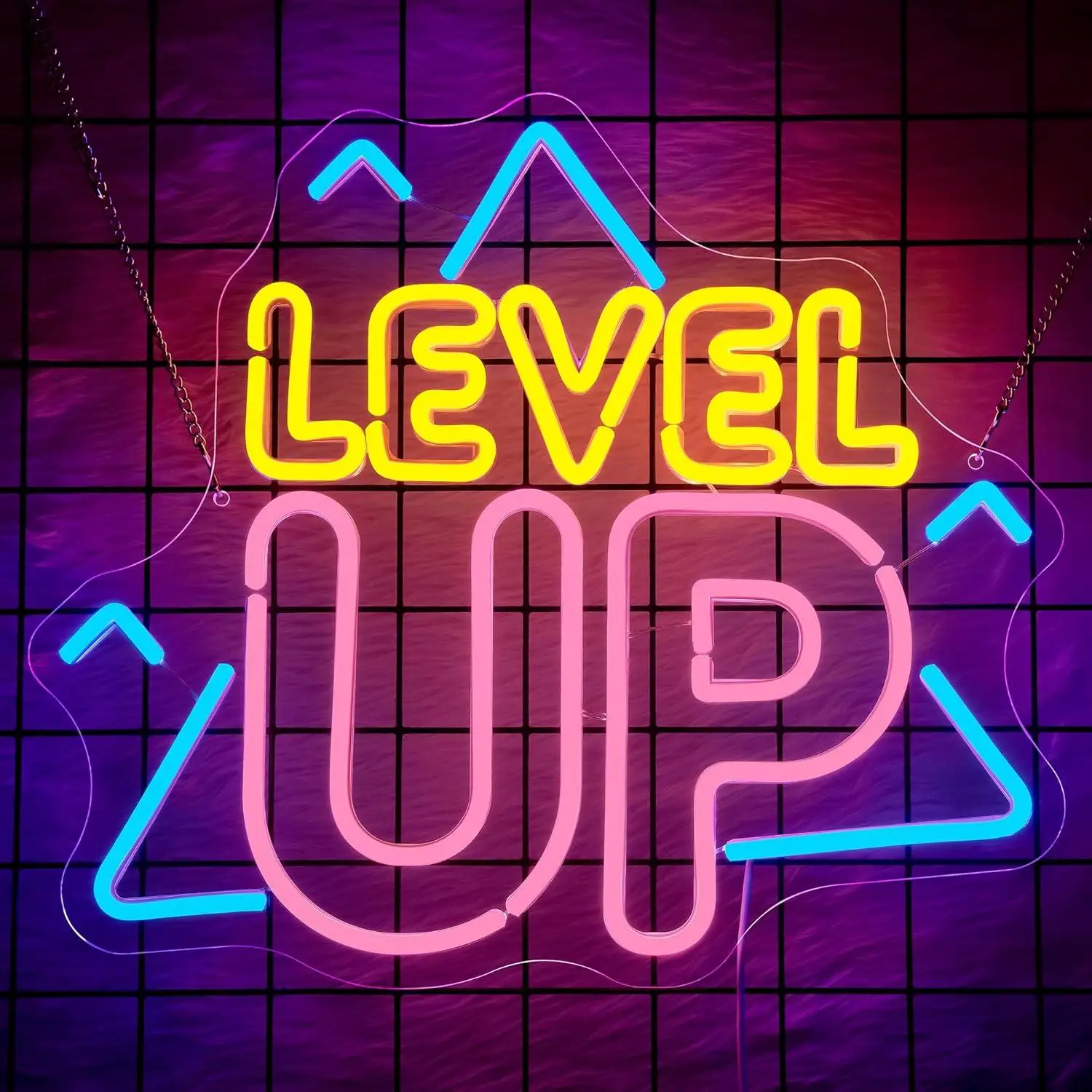 Level Up Neon Sign USB Dimmab LED Lights for Bar Tiki Teenage Boy Man Cave Garage Decoration Gaming Room Accessories Wall Decor