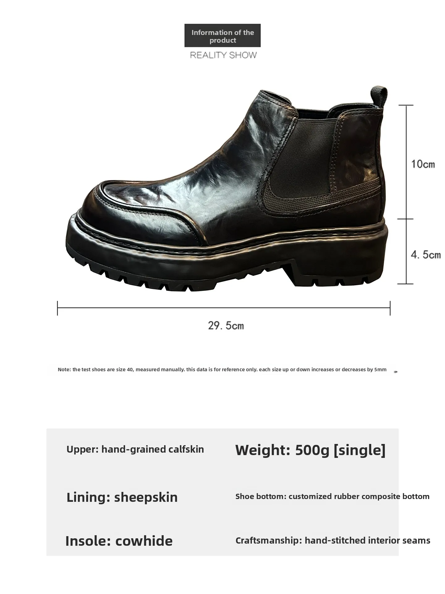 Autumn and Winter New Men's Leather Short Boots, Business and Leisure Chelsea Boots Handmade Fashion Men's Shoes
