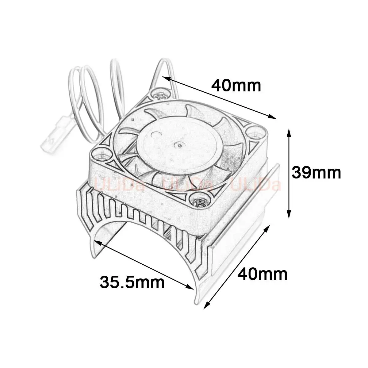 Disipador de calor para Motor, disipador de calor con ventilador de refrigeración JST para coche/barco RC 1:8 540 HSP HPI Wltoys Himoto Tamiya, 545, 550, 3650, 3660, 1/10