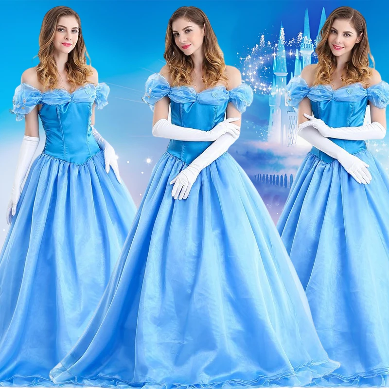 

Blue Stage Performance Halloween Cosplay Costume Role-playing Cute and Lovely Princess Long Dress