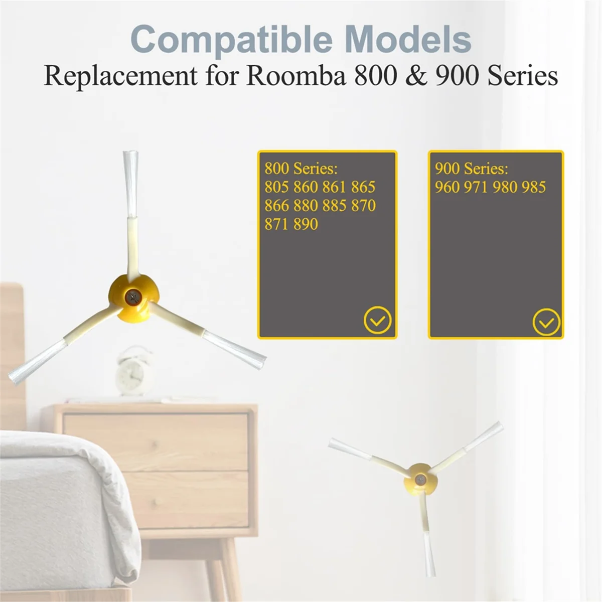 Peças de reposição para iRobot Roomba, Escovas de varredura de borda, Série 900, 800, 980, 960, 860, 850, 861, 866, 870, 890