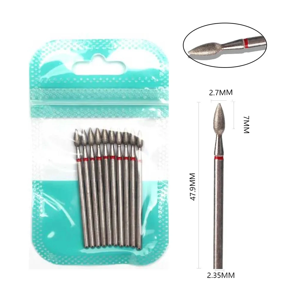 10 stücke Diamant Fräser Nagel Bohrer Set Für Maniküre Zubehör Pediküre Elektrische Maschine Nagel Bit Pinsel Grat Werkzeuge
