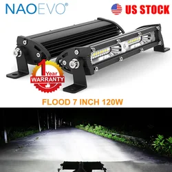 NAOEVO 4x4 Off road Led Light Bar Super Slim 120W 12V 24V 7 12 inch Driving Fog LED Work Lamp For Auto ATV SUV Tractor Boat Jeep