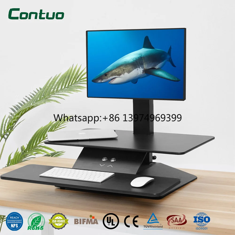 Ergonomic Electric Standing Desk Converter Sit-Stand Desk Riser for Home Office