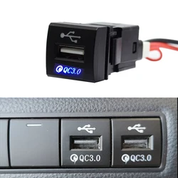 Car QC3.0 USB Quick Charging Adapter Phone Charger for Toyota Camry Corolla RAV4 Prado 2019 2020 2021