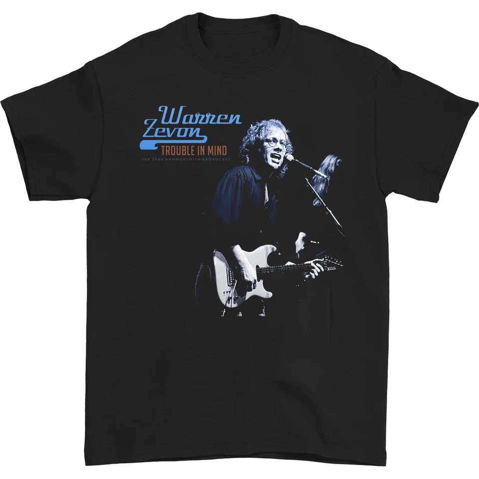 retro vtg Warren Zevon poster T-shirt Black Cotton Unisex T-shirt