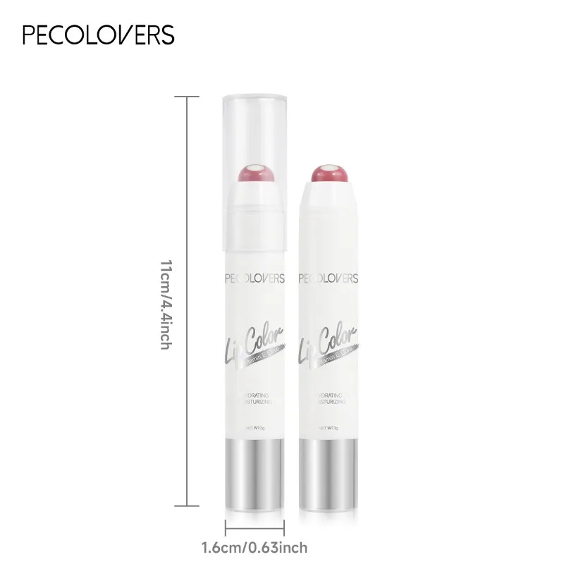 PECOLOVERS Waterproof Lipstick for Women - Long-Lasting, Moisturizing Gloss with Natural Finish, Suitable for All Skin Types