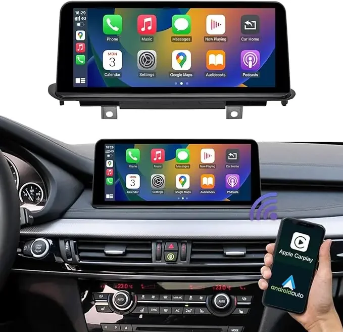 10.25 "4g 64g أندرويد 13 Carplay شاشة تعمل باللمس سيارة الوسائط المتعددة الملاحة راديو ل X5 E70 X6 E71 أندرويد 2008-2013