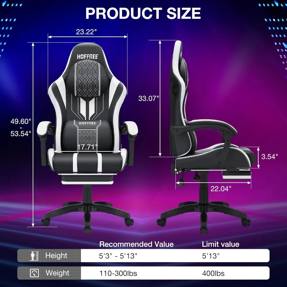 Gaming Chair Massage with Speakers Game Chair Big and Tall with FootrestChair