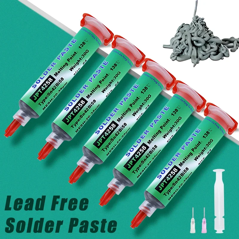 Sn42Bi58 SMD Welding Paste 138 ℃ Low Temperature Syringe No Clean Solder Paste for Phone Component Repair