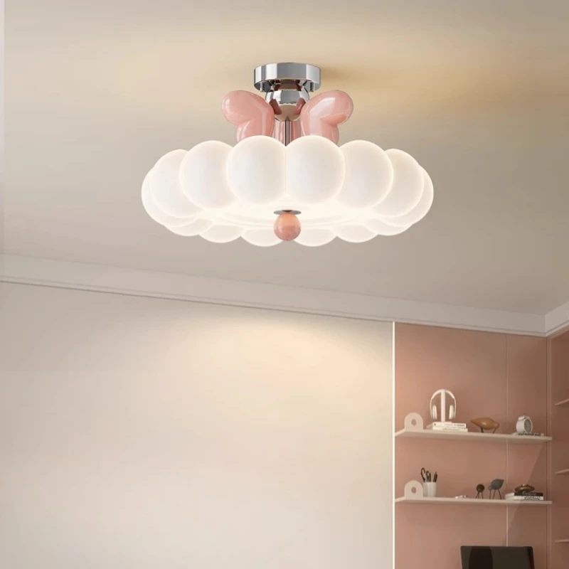 

Потолочные светильники для спальни во французском кремовом стиле, креативные и защищающие глаза в форме тыквы, романтическая атмосфера, светодиодная лампа для детской комнаты