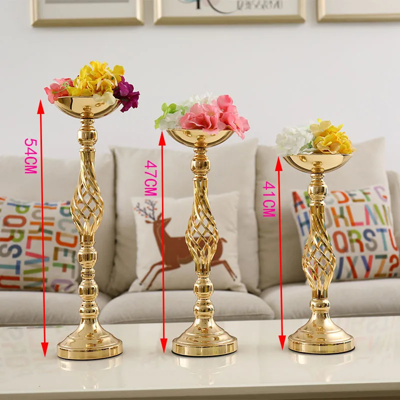 

15 PCS Tall Candle Holders Gold Candlestick Stand Wedding Centerpiece Riser Flower Vase Stand for Birthday Anniversary Party