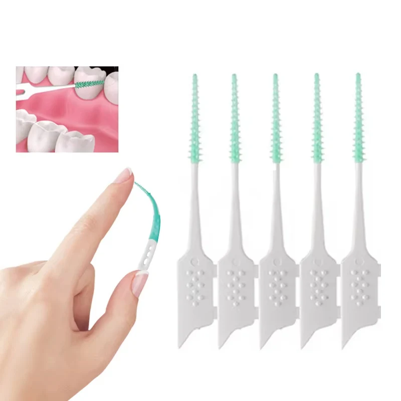 

40Pcs/box Interdental Brush Soft Rubber Teeth Cleaning Tools Dental Cleaning Between Teeth Toothbrush Oral Hygiene Care Tools