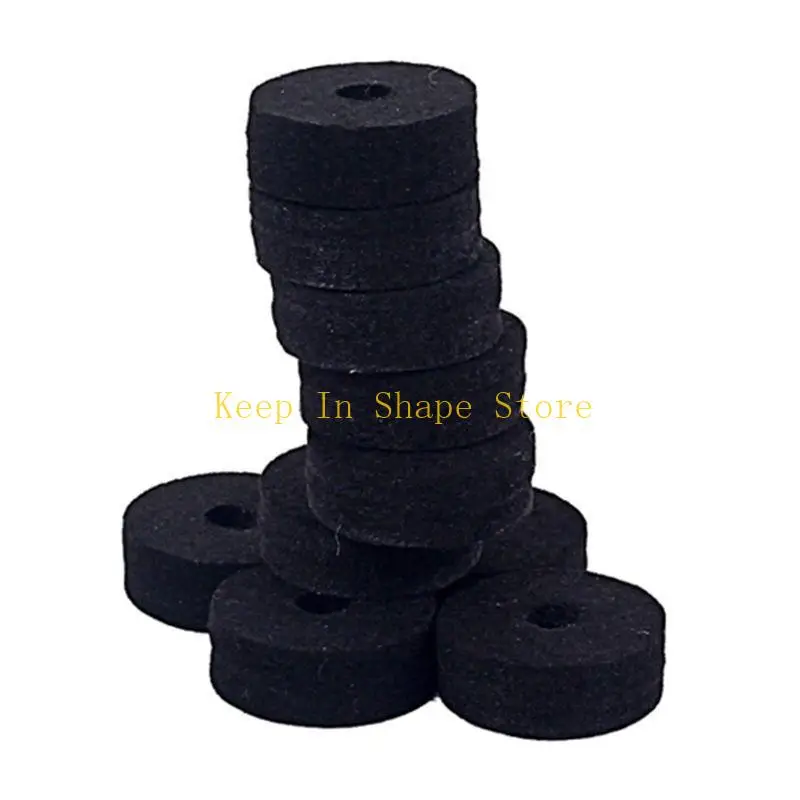 U1JC 10pcs Felt Washer Felts Crash Cymbal Clutch Drum Stand Parts Replacement Accessories