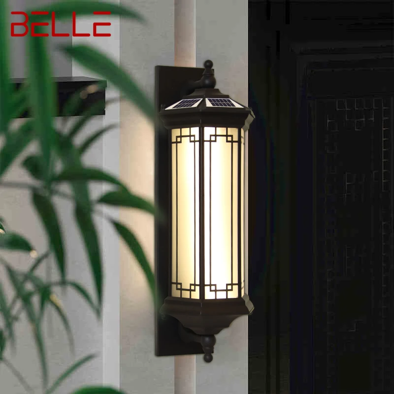 

BELLE Solar Wall Lamp Contemporary Outdoor Sconce Lights LED Waterproof IP65 for Home Villa Balcony Courtyard