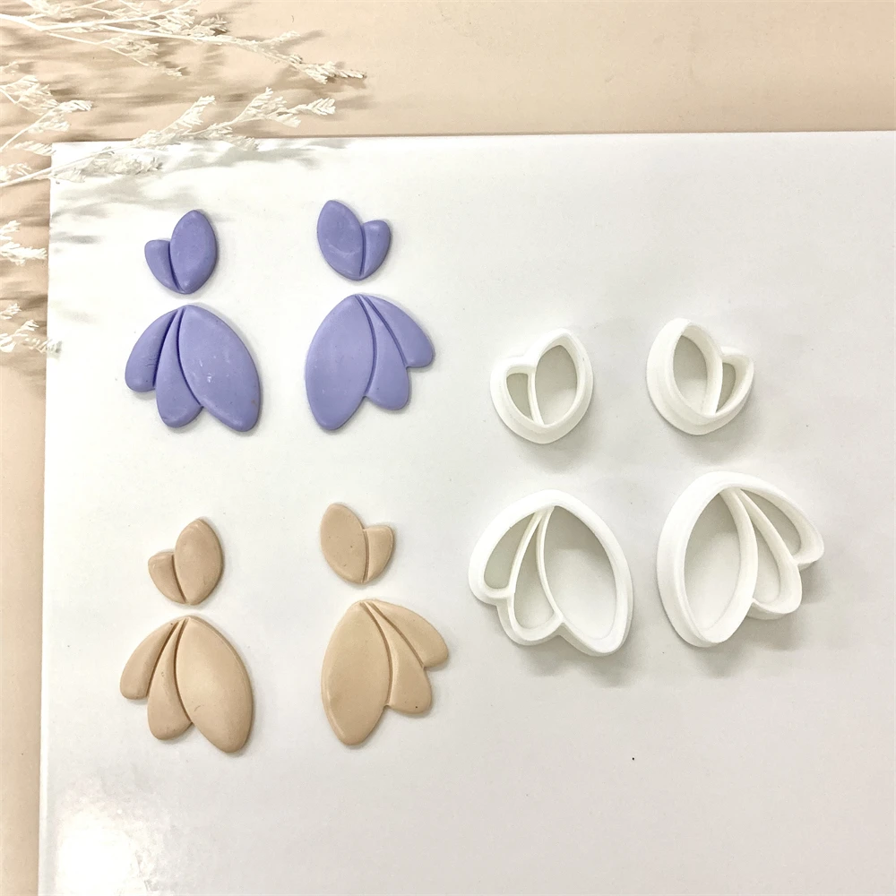 Blütenblatt feder förmige Polymer Clay Cutter unregelmäßige geometrische Ton formen DIY Ohrringe Schmuck Anhänger hand gefertigte Werkzeuge – Detail 5