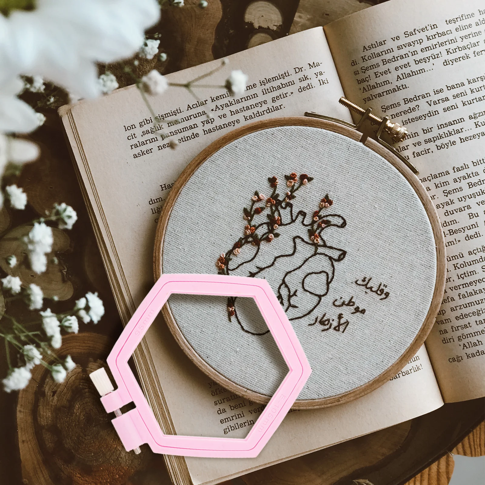 

5pcs Six Cross Stitch DIY Tools Vintage Creative Embroidery Hoops Decorative Mini Small Embroidery Frames Frames