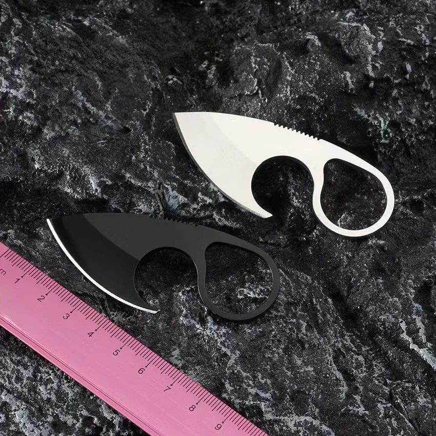 EDC Portable Outdoor Necklace Knife + K Sheath, Lightweight Mini Neck Straight Knife, Multifunctional Small Tool Knife