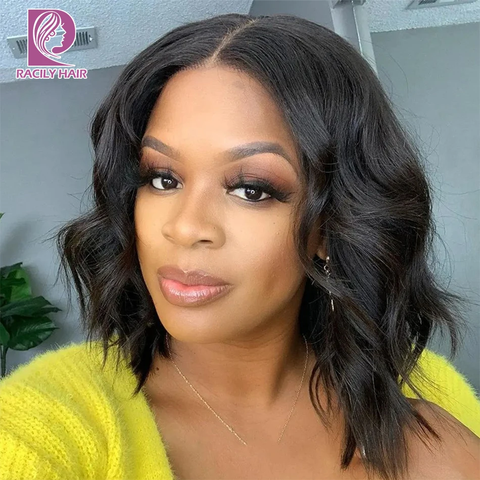 Body Wave Bob Wig Human Hair Brizilian 5x5 Lace Front Wigs Short Wavy Preplucked Human Hair Wigs For Women 5x5 Lace Closure Wig