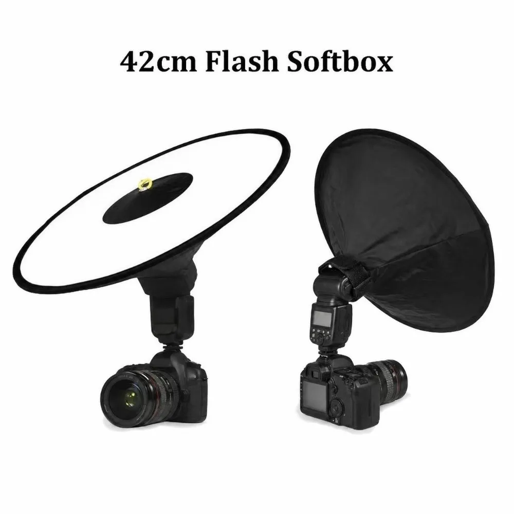 42cm Flash Softbox Diffuser Round Cone Shape Lightweight Flash Softbox Portable Collapsible Flash Bounce Diffuser