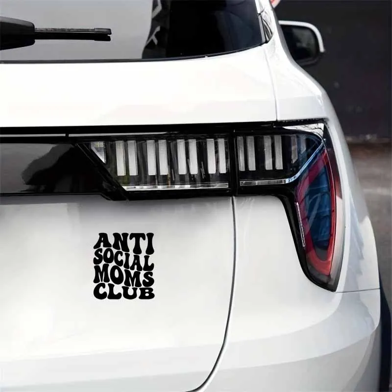 

2D Anti Social Mom Club Car Sticker Funny Quote Vinyl Decal Truck SUV Motorcycle Window Wall Auto Styling