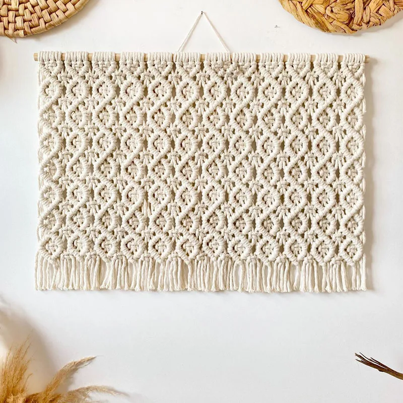 Nordic Macrame Power Box Cover, Wall Hanging Electrical Panel Concealer, Handmade Wall Art, Home Entryway Decoration