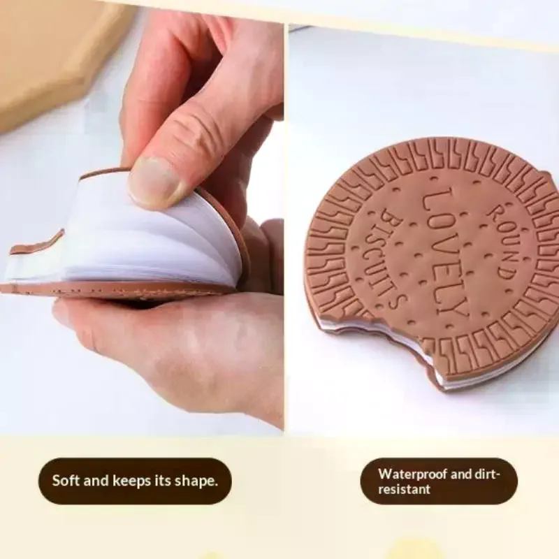 1Pcs Students Cartoon Cute Tearable Handwritten Memo Pads Cover Notepad Creative Chocolate Cookies Shape Note Book