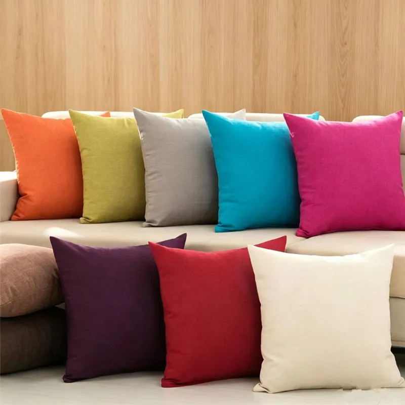 

45x45cm Solid Color Home Living Room Sofa Cushion Cover Car Office Waist Chair Seat Decoration Pillow Case