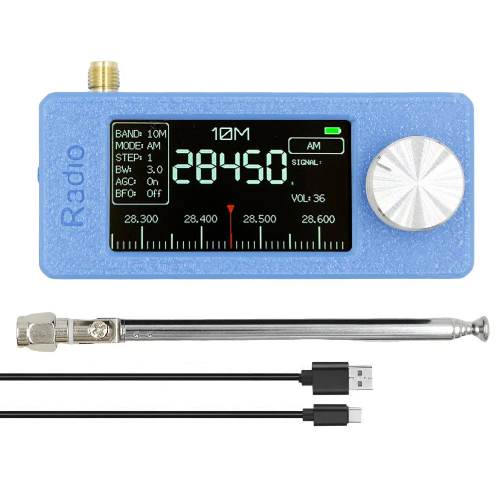 0.5--108mhz Pocket SI4732 Radio Receiver 1.9-inch IPS High-definition Color Screen Full Frequency Radio Receiver With Earphones