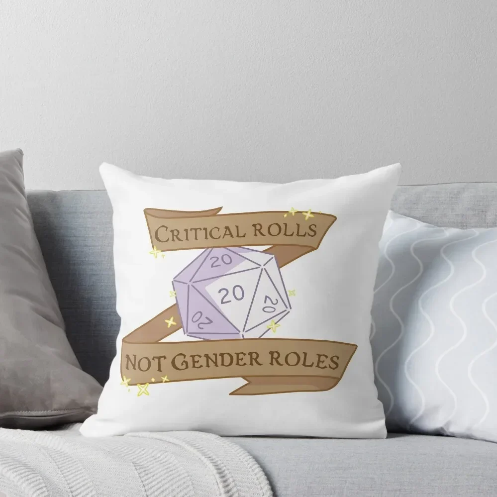 critical rolls not gender roles Throw Pillow Cushions Cover Throw Pillow Pillows Aesthetic pillow cover christmas