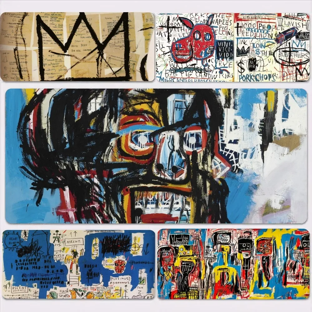 Jean-Michel B-Basquiat Mousepad Large Gaming Compute Gamer PC Keyboard Mouse Mat