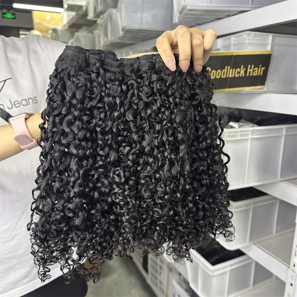 

Millionaire Queen Burmese Pixie Curly Brazilian Human Hair Weave 1/3/4 Bundles Deal Hair Extension Raw For Women Double Weft