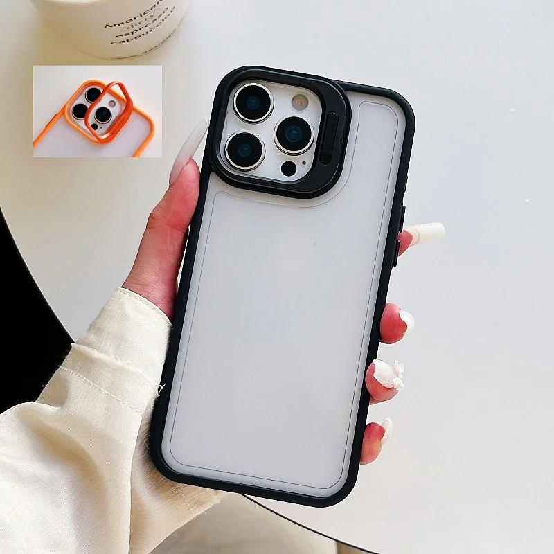 Matte Transparente Unsichtbare Linsenhalterung Handyhülle für iPhone 17 Air 16 E 15 14Plus 13 12 11 Pro Max Stoßfeste Hautfreundliche Abdeckung
