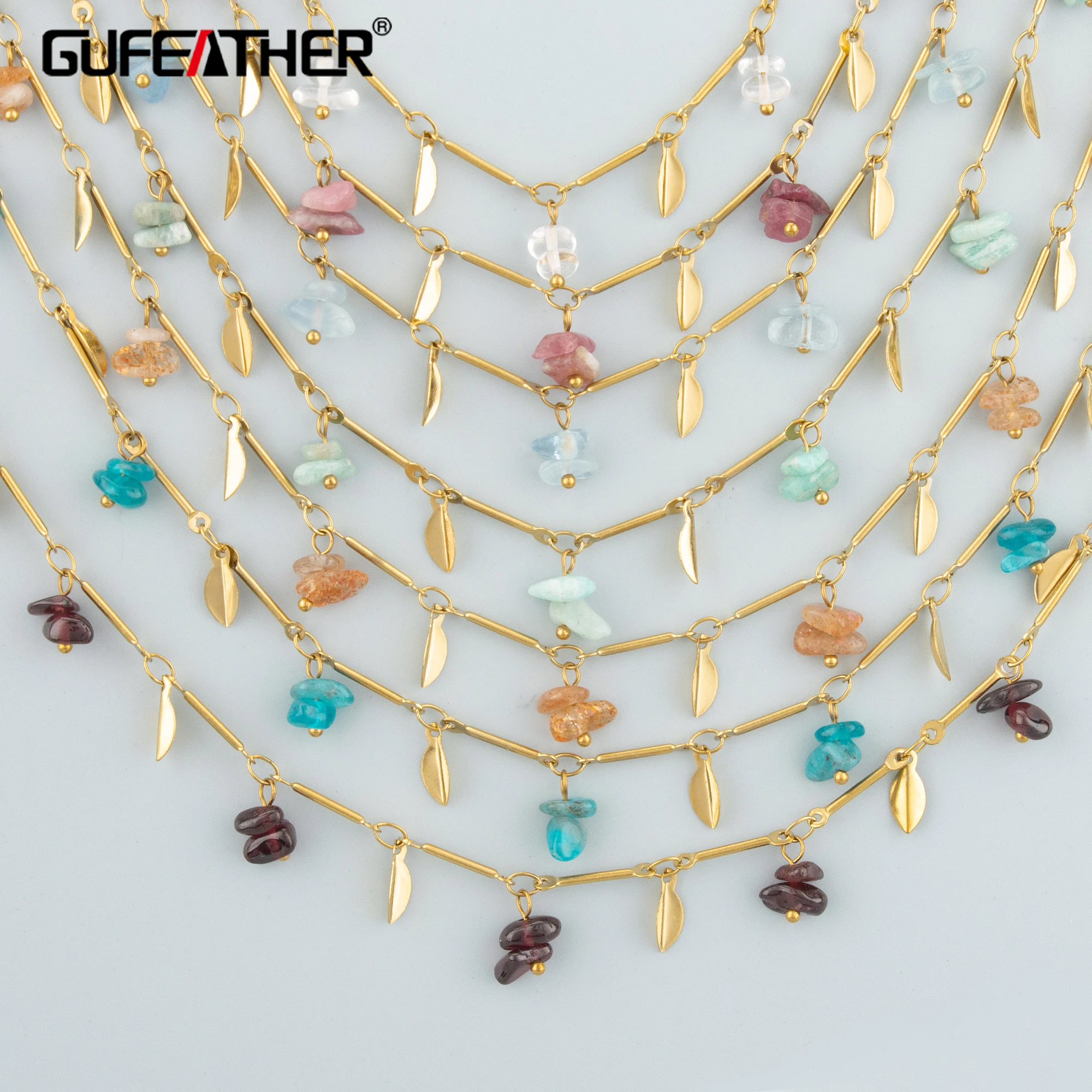 

GUFEATHER, 50 см/лот, C449, ювелирные аксессуары, нержавеющая сталь 316L, ручная работа, натуральный камень, браслет своими руками, изготовление ювелирных изделий