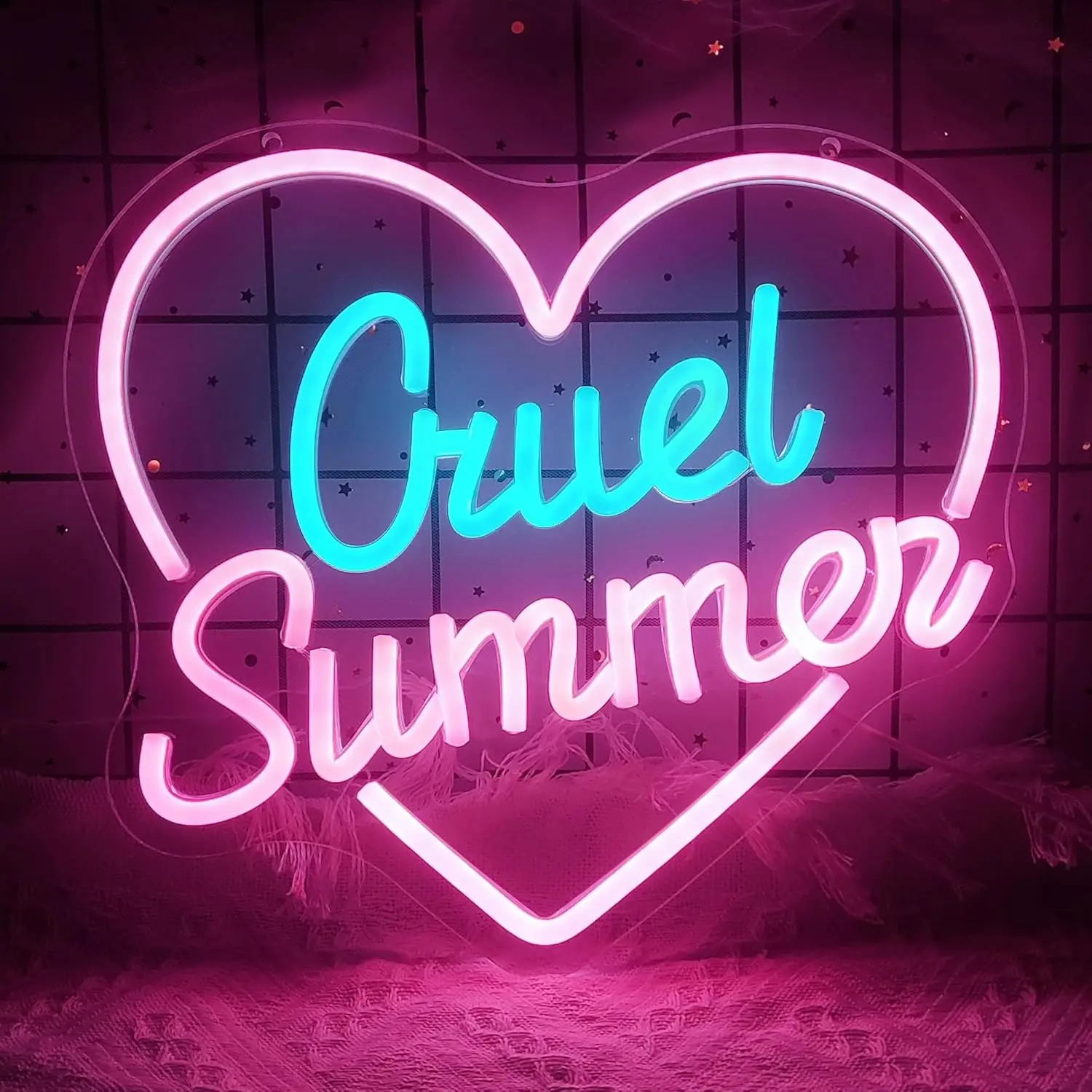 

Cruel Summer Neon Sign LED Neon Light for Wall Decor Girls Bedroom Gift for Fans Music Party Supplies Birthday Gift for Sisters