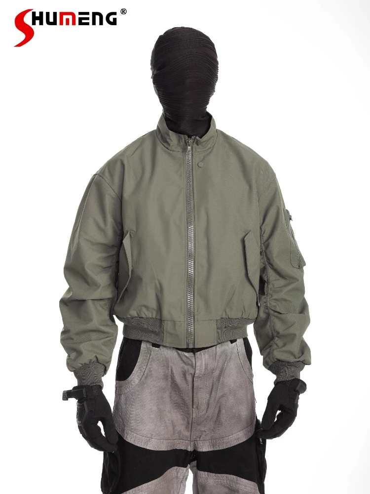 

Мужской воротник-стойка, дизайн кармана, украшение, парки-пилоты для мужчин и женщин, осень 2021, новая бейсбольная куртка, куртки в американском стиле