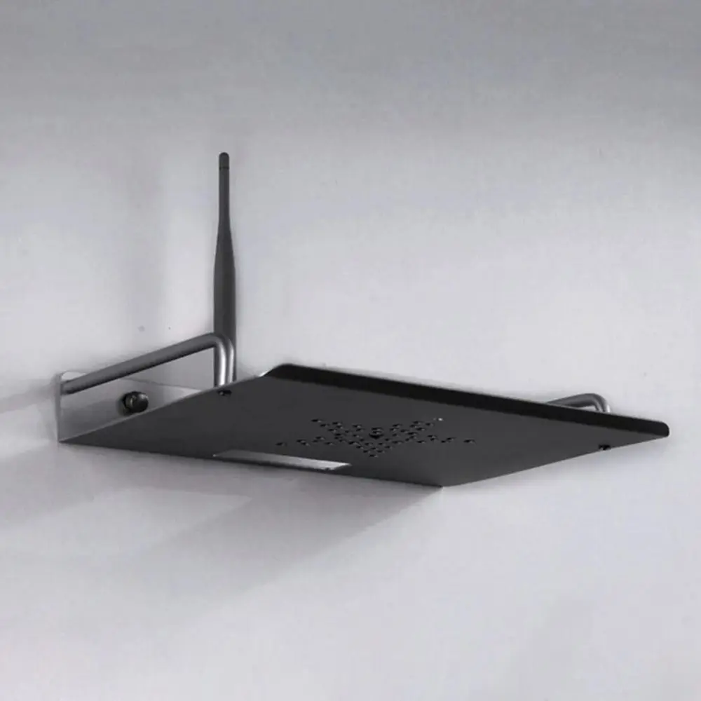 Space Aluminum Router Stand Black/Silver Wall Mount TV Set Top Box Support Rack Single-Layer Easy To Disassemble