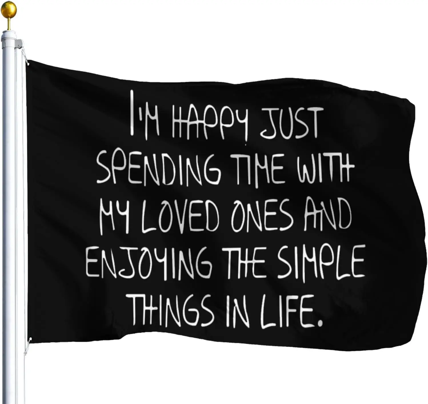 Flagnshow 100% PolyesterI'm Happy Just Spending Time With My Loveds Ones And Hats For Women Washed Distressed Baseball Caps Flag