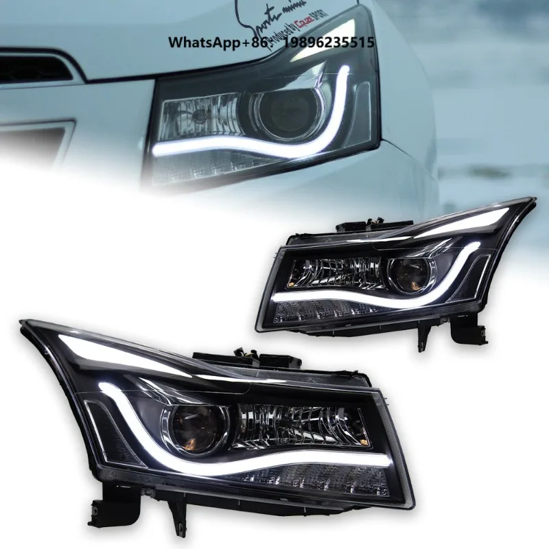 Headlight Assembly Retrofit LED Projector Lenses Daytime Running Lights HID Xenon Bulbs Turn Signals