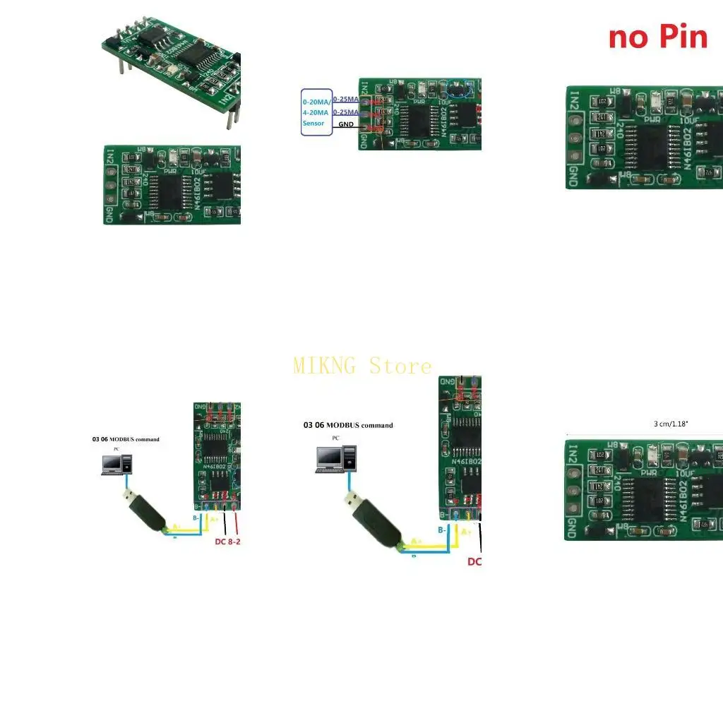 Industrial Grade 4-20MA to RS485 Analog Acquisition Module 2 Channels best sale